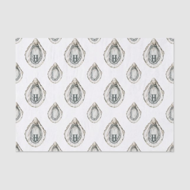 Monogramm der Austern der Wasserfarbe Seidenpapier (Vorderseite)