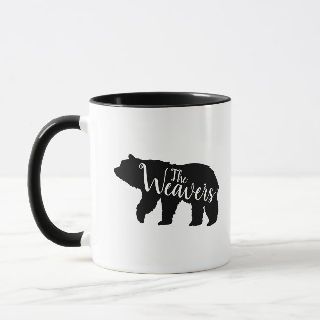 Monogramm der Bärenfamilie Tasse (Links)