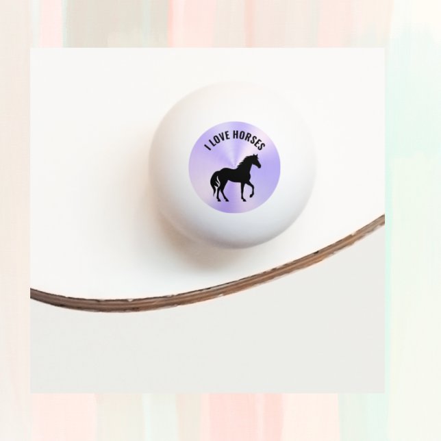 Monogramm der Black Horse Silhouette | Tischtennisball (Von Creator hochgeladen)