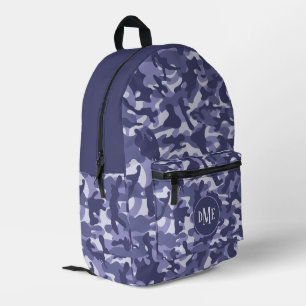 Monogramm der blauen Camouflage Bedruckter Rucksack
