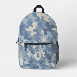 Monogramm der blauen Camouflage Bedruckter Rucksack