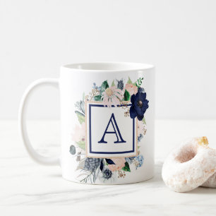 Monogramm der blauen Rose Kaffeetasse