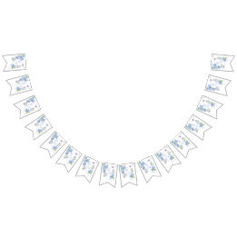 Monogramm der blauen Rose Wimpelkette