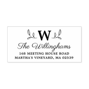 Monogramm der botanischen Blätter Permastempel