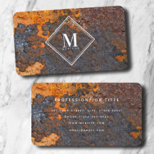 Monogramm der braunen Rust-Metallic-Textur