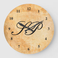 Monogramm der braunen Terracotta-Ziegelwand