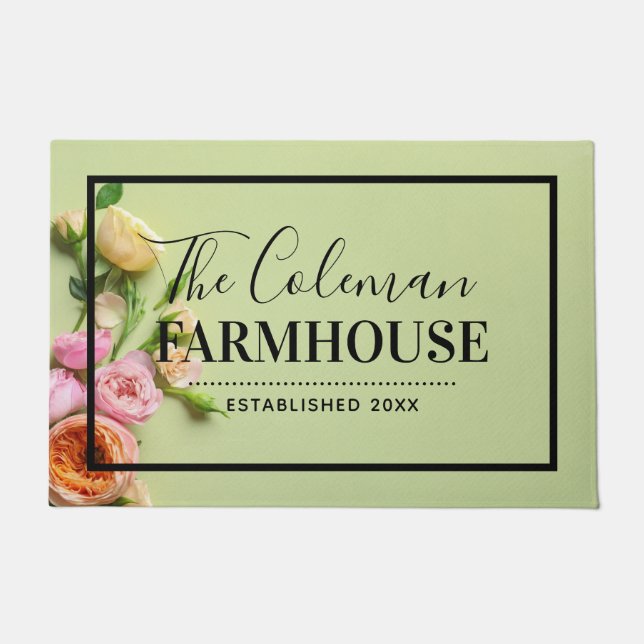 Monogramm der Creative Abstrakt Floral Farmhouse F Fußmatte (Vorderseite)