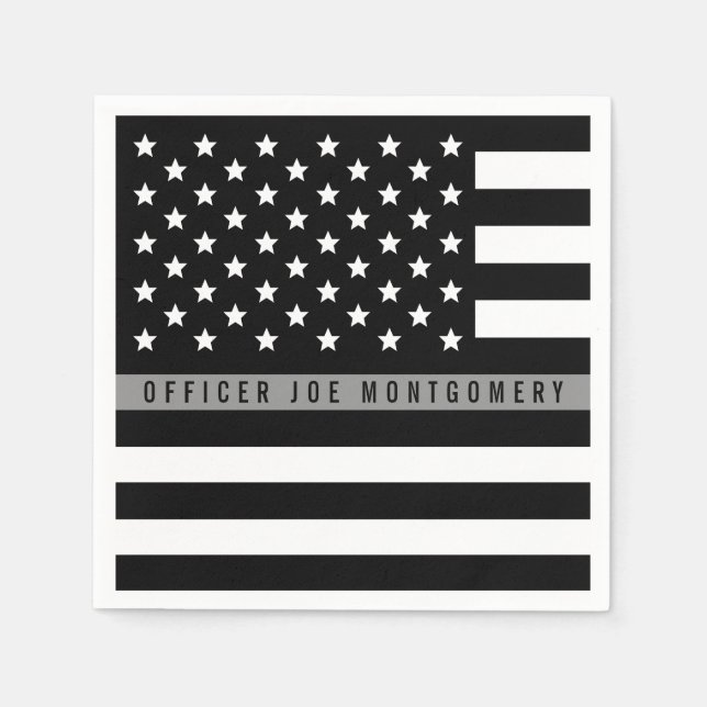 Monogramm der dünnen grauen Linie der amerikanisch Serviette (Vorderseite)