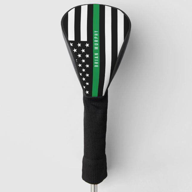 Monogramm der dünnen grünen Linie Golf Headcover (Vorderseite)