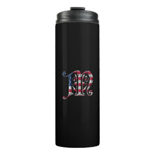 Monogramm der eleganten Anfangsfarben der amerikan Thermosbecher