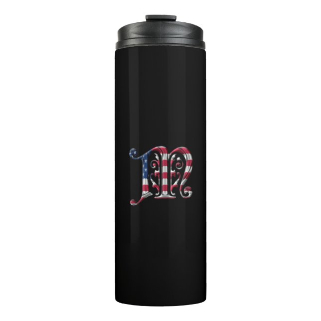 Monogramm der eleganten Anfangsfarben der amerikan Thermosbecher (Vorderseite)