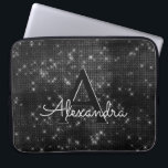 Monogramm der eleganten schwarz-weißen Sparkling-S Laptopschutzhülle<br><div class="desc">Eleganter Schwarz-Weiß-Sparkle und Shimmer Elegant Monogram Case. Dieser Fall kann so angepasst werden,  dass er Ihren Anfangs- und Vornamen enthält.</div>