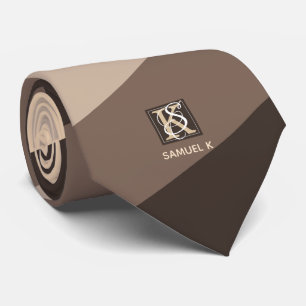 Monogramm der Farbpalette Mocha Krawatte
