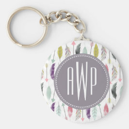 Monogramm der Federn und Pfeile Schlüsselanhänger