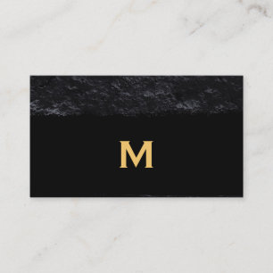 Monogramm der Führungskraft auf Schiefer-Gold-Bürs Visitenkarte