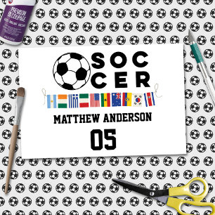 Monogramm der Fußball-Weltflaggen Seidenpapier