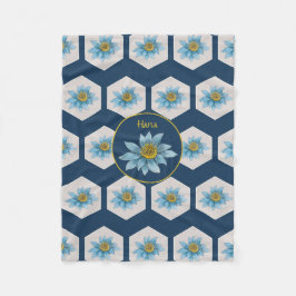 Monogramm der geometrischen Blume Fleecedecke