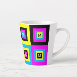 Monogramm der geometrischen Quadrate von CMYK Milchtasse