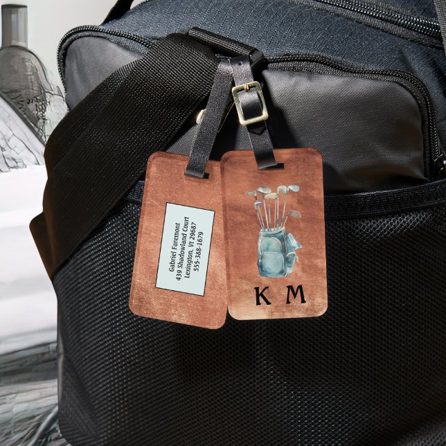 Monogramm der Golftasche Personalisiert einzigarti Gepäckanhänger (Von Creator hochgeladen)
