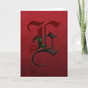 Monogramm der gotischen Rose E