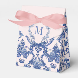 Monogramm der grandmillennialen Pink und Blue Dama Geschenkschachtel