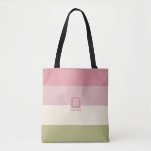 Monogramm der grauen Farbpalette der Creme Rose Tasche