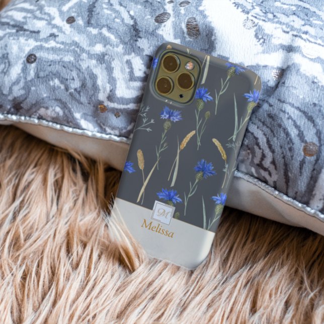 Monogramm der grauen Wildblume Case-Mate iPhone 14 Pro Hülle (Von Creator hochgeladen)