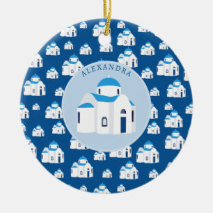 Monogramm der griechischen Insel Santorini Keramik Ornament