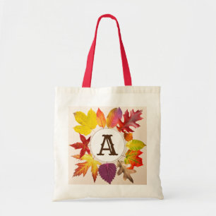 Monogramm der Herbstlaube Tragetasche