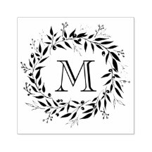 Monogramm der Holiday Laurels und Berries Wreath F