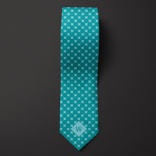 Monogramm der lässigen Aquamarinen Kreise Krawatte