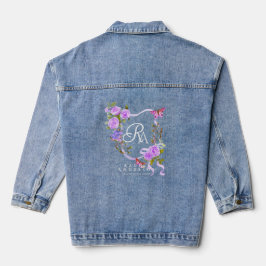 Monogramm der lila Rose Jeansjacke