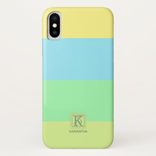 Monogramm der Limonen Farbpalette im Sommer Case-Mate iPhone Hülle (Rückseite)