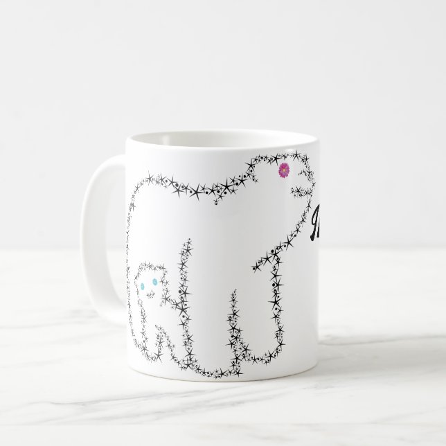 Monogramm der Mama-Bärenstars Kaffeetasse (Vorderseite Links)