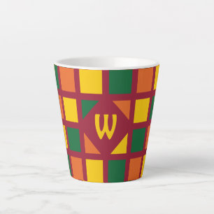 Monogramm der modernen geometrischen Quadrate mit  Milchtasse