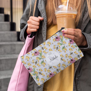 Monogramm der modernen Lavendelkönigin Zubehörtasche