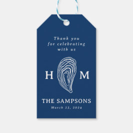 Monogramm der Nautic Oyster-Muschel mit Hochzeitda Geschenkanhänger