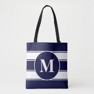 Monogramm der Nautischen Marine und des weißen Str Tasche