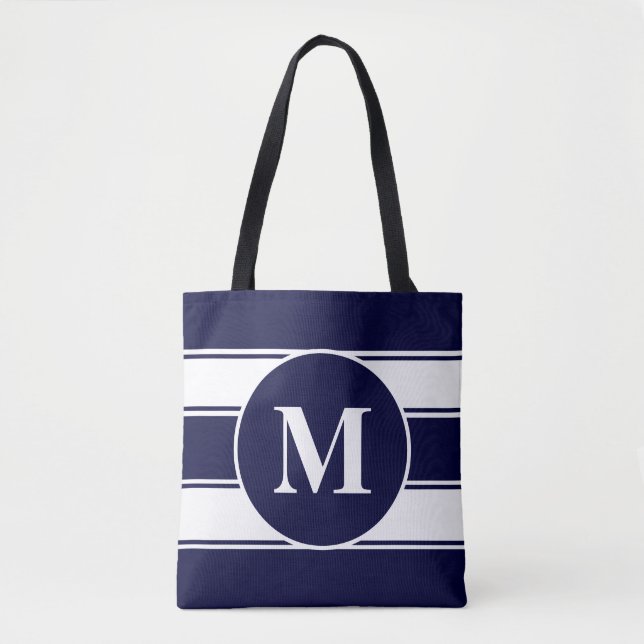 Monogramm der Nautischen Marine und des weißen Str Tasche (Vorderseite)