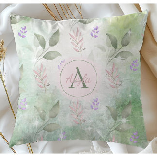 Monogramm der niedlichen botanischen Whimsikalen B Kissen