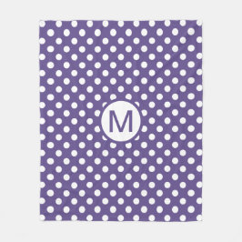 Monogramm der niedlichen Lila und weißen Polka-Dos Fleecedecke
