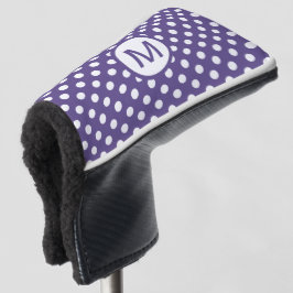 Monogramm der niedlichen Lila und weißen Polka-Dos Golf Headcover