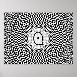 Monogramm der optischen Illusion Q Poster
