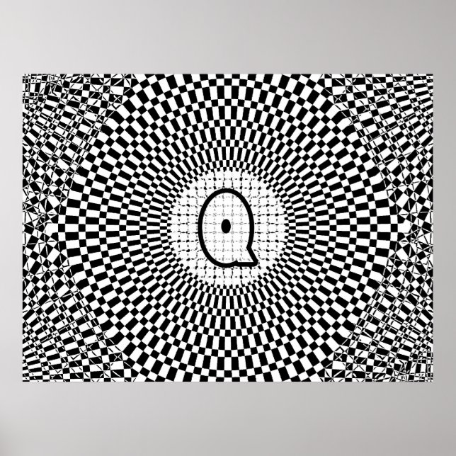 Monogramm der optischen Illusion Q Poster (Vorne)