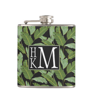 Monogramm der Palmblatt- Flachmann