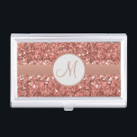 Monogramm der personalisierten Glitzer-Rose Visitenkarten Dose<br><div class="desc">Dieses Design wurde mithilfe von digitaler Kunst erstellt und kann in dem Bereich personalisiert sein, der zur Verfügung gestellt wird, oder indem Sie den Klick wählen, um weitere Optionen anzupassen und den Namen, die Initialen oder die Wörter zu ändern. Sie können auch die Textfarbe und den Textstil ändern oder den...</div>