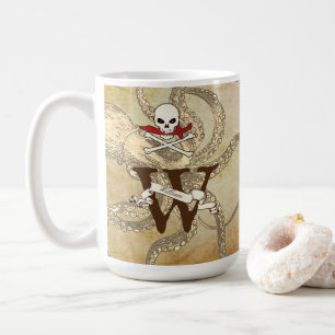 Monogramm der personalisierten Piratenflagge Erste Kaffeetasse