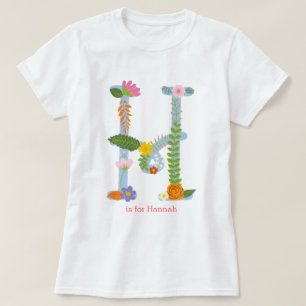 Monogramm der personalisierten Whimsikalen Blume ( T-Shirt