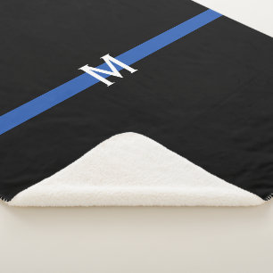 Monogramm der Polizei-Thin-Blue-Line Sherpadecke