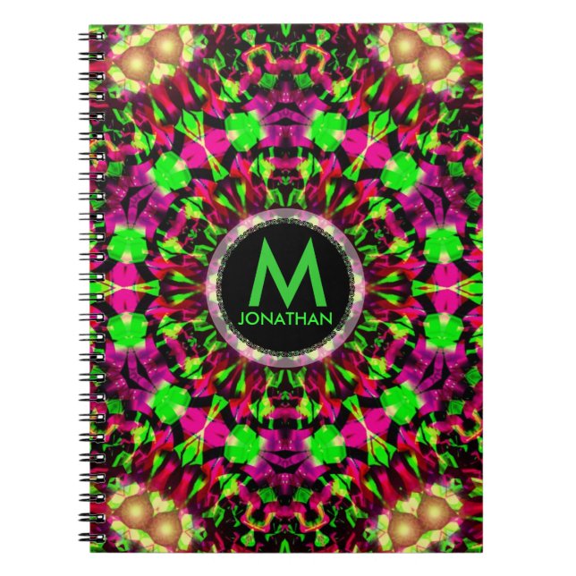 Monogramm der psychedelischen Explosion Notizblock (Vorderseite)